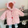 Casacos quentes de inverno meninas crianças casaco cardigan manga longa cashmere crianças bebê com capuz veludo parkas casacos outwear casacos adk2914