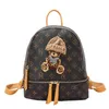 2024 New Designer women's crossbody shoulder red hat bear old flower chest large capacity backpack bag