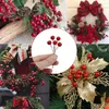 Decorative Flowers 50/200Pcs Mini Simulation Red Berries Plastic Fruit Berry Artificial Flower Cherry Fake Pearls Wedding Christmas Tree