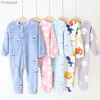 Pyjamas Baby Pyjamas Für Jungen Mädchen Dicke Warme Pyjama Herbst Kinder Flanell Onesies Overalls Winter Kinder Cartoon Decke NachtwäscheL231109