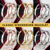 Schroevendraaierarmband Designer Fashion heren manchet luxe armband roestvrij staal Diamond Craft schroevendraaier Unisex klassieke manchet feestgeschenken WN0R