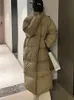 Mulheres para baixo parkas inverno longo jaqueta feminina oversized solto grosso quente algodão acolchoado casaco feminino coreano moda casual zíper puffer 231109