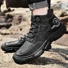 Boots Non-Slip Men's Real Leather Ankle Spring Autumn Mens Shoes Fashion Casual Walking Men Genuine Hiking