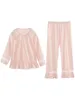 Pyjamas Printemps Automne Enfant Vêtements de nuit. Ensembles de pyjama à manches longues en coton rose pour fille. Ensemble de pyjamas à volants pour bébé en bas âge Vêtements pour enfants mignons 231124