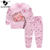 Pigiama Nuovo 2022 Bambini Ragazze Ragazzi Pigiama Set Cartoon Stampa Manica lunga O-Collo T-shirt carina Top con pantaloni Bambino Autunno Vestiti per dormireL231109