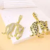 Charms Juya Micro Pave Zircon 18K Real Gold Plated Luxury Animal Panther Lion Leopard Charms For DIY Christmas Pendant Jewelry Making 231108