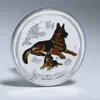 Médaillon commémoratif de dragon et de tigre peint Arts and Crafts de la pièce commémorative du zodiaque chinois de pièces de chien et de vache