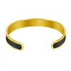 Bangle Men Leather Bracelet Black Gold Stainless Steel Gift For Boyfriend HusbandBangleBangle