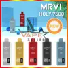 オリジナルのMRVI Holy 7500 Puffs Razz Bar Digital Screen Display充電式600mAhバッテリー15ml Pod Metal Deviceを備えたタバコ