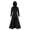 Women's Hoodies Women Fashion Hooded Vintage Cloak High Low Sweater Blouse Tops Pocket