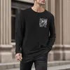 T-shirts pour hommes automne et hiver mode loisirs 3D numérique amusant lettre chemise à manches longues Camisetas Hombre tout-
