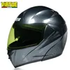 Motorfiets helmen verkoop veilige koolstofvezel moto racing flip omhoog helm volledige gezicht dubbele lenzen stip