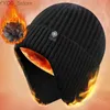 Beanie/Totenkopfkappen Männer Winter Strickmütze Plüsch Outdoor Radfahren Gehörschutz Wärme Schirmmütze Ohrenschützer Lässige Mode Kunstfell gefüttert Bomber Hüte YQ231108