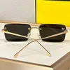 Quadratische, rahmenlose römische Brillen-Designer-Sonnenbrille mit Rautenmuster, elegante und edle Damen-Sonnenbrille FE4099S, Freizeit, Urlaub, Strand, Party, Mode, Farbverlauf, Lunettes