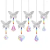 Decorações de jardim prata borboleta ferro cor amor iluminação pingente colorido diy pendurado casamento grânulo cortina suncatchers