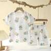 Pyjamas Nya sommarbarn Hemkläder Pyjamas Baby Underwear Set Thin Section Kids Clothes Boys Girls Two-Piece Clothe Setl231109