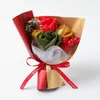 Decoratieve bloemen 3 hoofden gesimuleerde gedroogde bloem nep roos boeket bruiloft verjaardag zeep gelukkige moederdag meisjes gunst geschenken bruids douche