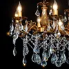Vintage Crystal Chandeliers Home Bronze Island Indoor Lighting 8 Candle Pendant Rectangle Hanging Ceiling Fixture for Dining Living Room Kitchen Entry