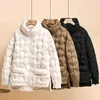 Mulheres para baixo parkas 2023 inverno feminino para baixo menina 90% pato branco para baixo casaco puffer xadrez jaqueta gola grossa outwear S-M zln231109