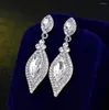 Oorringen Shining Fashion Kristallen Steentjes Lange Drop Earring Voor Vrouwen Bruidssieraden Huwelijkscadeau Bruidsmeisjes