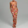 ワークドレス高品質のセクシーな夏のブラレットと花の印刷されたレースのウエストマキシスカート2pcsセット
