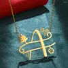 Anhänger Halsketten Initiale 26 Buchstaben Halskette für Frauen Edelstahl Weihnachtsstrumpf Schnee Mädchen Schmuck Freundschaft Geburtstagsgeschenk