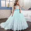 Girl's Dresses Fancy Flower Long Prom Gowns Teenagers Dresses for Girl Children Party Clothing Kids Evening Formal Dress for Bridesmaid Wedding 230408