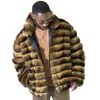 メンズファーフェイクジャケットナチュラルコートメンレアルレックスラビットコートプラスサイズジャケット冬の温かいファッションオーバーコート231108