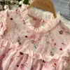 Robes décontractées Luxruy mode printemps été rose maille fleur broderie robe 2023 nouvelles femmes élégantes à manches courtes volants Tulle genou Vestidos