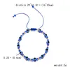 Bärda mode Rainbow Crystal Beads Evil Blue Eye Strands Armband för par män Kvinnor Justera Rope Luck Friends Hand Braid Dhgarden Dhiwp