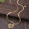 Kedjor Drui 2023 Fashion Leaf Drop Halsband Luxury Gold Color Choker Kvinnor Banquet Accessories Party Gift Jewelry