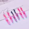 Charms 10 stks Y2k Mode Schedel Mes Acryl Hanger Voor Oorbel Ketting Tas Sieraden Maken Craft DIY Vrouwen Geschenken