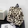 Mochila y2k pele do falso leopardo mulheres mochila sólida lã macia mochila harajuku estilo inverno senhoras saco mochilas para mujer j231109