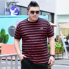 Men's T-Shirts Trendy Boys' Plus Size Short Sleeve Striped Round Neck T-shirt Extra Large Popular Half Sleeve T-shirt 2XL-7XL