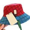 Heren Multicolour omkeerbaar canvas emmer hoed modeontwerpers pappen hoeden vrouwen zomer gemonteerd visser strand motorkap zon casquette claasical