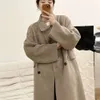 Hair Baby Camel Fleece Korean Version Sided Cashmere Women's Coat Double Breasted Button Autumn And Winter Long Style