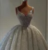 2024 Robe de mariée de luxe perlée robe de mariée col en V sans manches cristal perles princesse robes de mariée à lacets Robe de mariée robes de Noiva