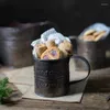 Mokken Pography Props retro drinkware vintage Engels printen smeedijzeren bloem emmer oud handvat cup eten fruit huis keuken