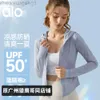 Desginer Aloo Yoga Dames Jas Tops Lente/Zomer Zonnebrandcrème Jas Dames Buiten Fietsen Sport Top Rits Capuchon Soldaat Tennis Trainingsshirt