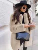 Women's Fur Faux Fur Autumn Winter Long Faux Fur Coat Jacket Women Thick Warm Coats Woven Block Trend Fur White Black Korean Coat Parkas 231108