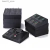 Jewelry Boxes Superior Black PU Leather Ring Jewelry Display Tray Insert Charm Pendant Earring Accessories Bracelet Storage Stand Holder Shelf Q231109