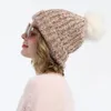 Beanieskull Caps Waveist Beanie Hats for Women in Winter Warm Soft Fabric Coral Fleece Cute Pom Återvunnet fibrer Stora miljöaktivister 231109