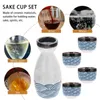 Wijnglazen 1 set Prachtige Japanse stijl keramiek Sake Cup Pot 5-delig