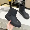 Botas femininas designer camurça couro tornozelo bota de neve de sola grossa tênis de lã de luxo inverno pele quente em sapato de couro botas de algodão antiderrapante