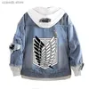 Men's Jackets The attacking giant coat bf hooded wing of freedom anime cowboy coat cross camera T231109