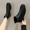 Boots Booties Black Female Ankle Flat Footwear Work Short Shoes for Women Spring 2023 on Offer Pu Promotion Boot 231109