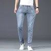 Jeans pour hommes Marque de mode Slim Gris Bleu Skinny Jeans Hommes Business Casual Classique Coton Tendance Élastique Jeunes Crayon Denim Pantalon 231108