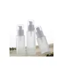 Bottiglie di contenitori cosmetici con tappo in plastica bianca nera da 20 ml 30 ml 40 ml 50 ml con pompa per lozione spray