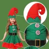 Family Matching Outfits Christmas Clothes Boy Girl Elf Xmas Set Adult Green Red Party Tops Pants Hat Belt Outfit Cosplay Costume 231109