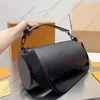 Neue weiche Polochon Mm Tasche, luxuriöse Designer-Umhängetasche aus zylindrischem Leder, geräumige Handtaschen mit Reißverschluss